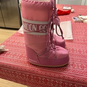 Iconic pink Moon Boots. Worn once